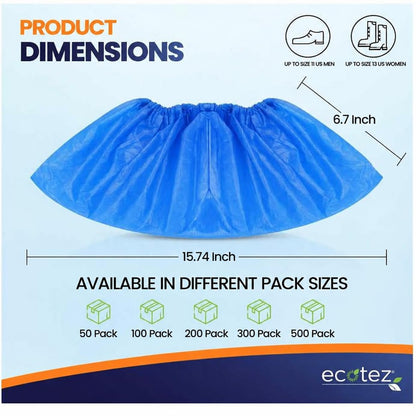 CPE Shoe Covers Disposable Non-Slip, 100 Pack (50 Pairs), Waterproof