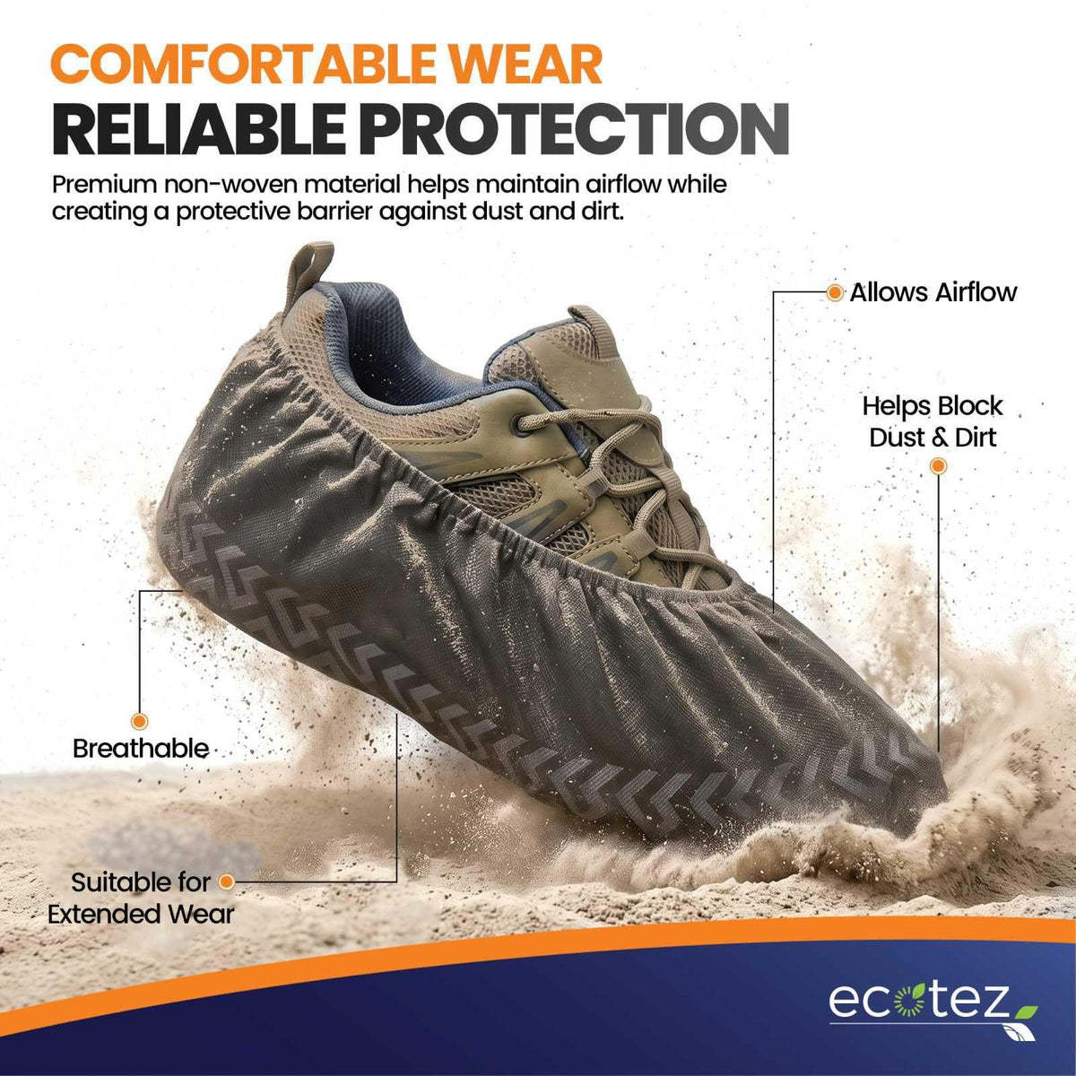 CPE Shoe Covers Disposable Non-Slip, 100 Pack (50 Pairs), Waterproof