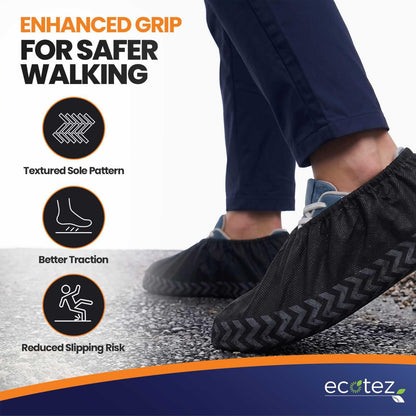 CPE Shoe Covers Disposable Non-Slip, 100 Pack (50 Pairs), Waterproof