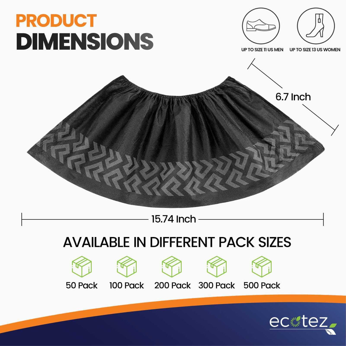 CPE Shoe Covers Disposable Non-Slip, 100 Pack (50 Pairs), Waterproof
