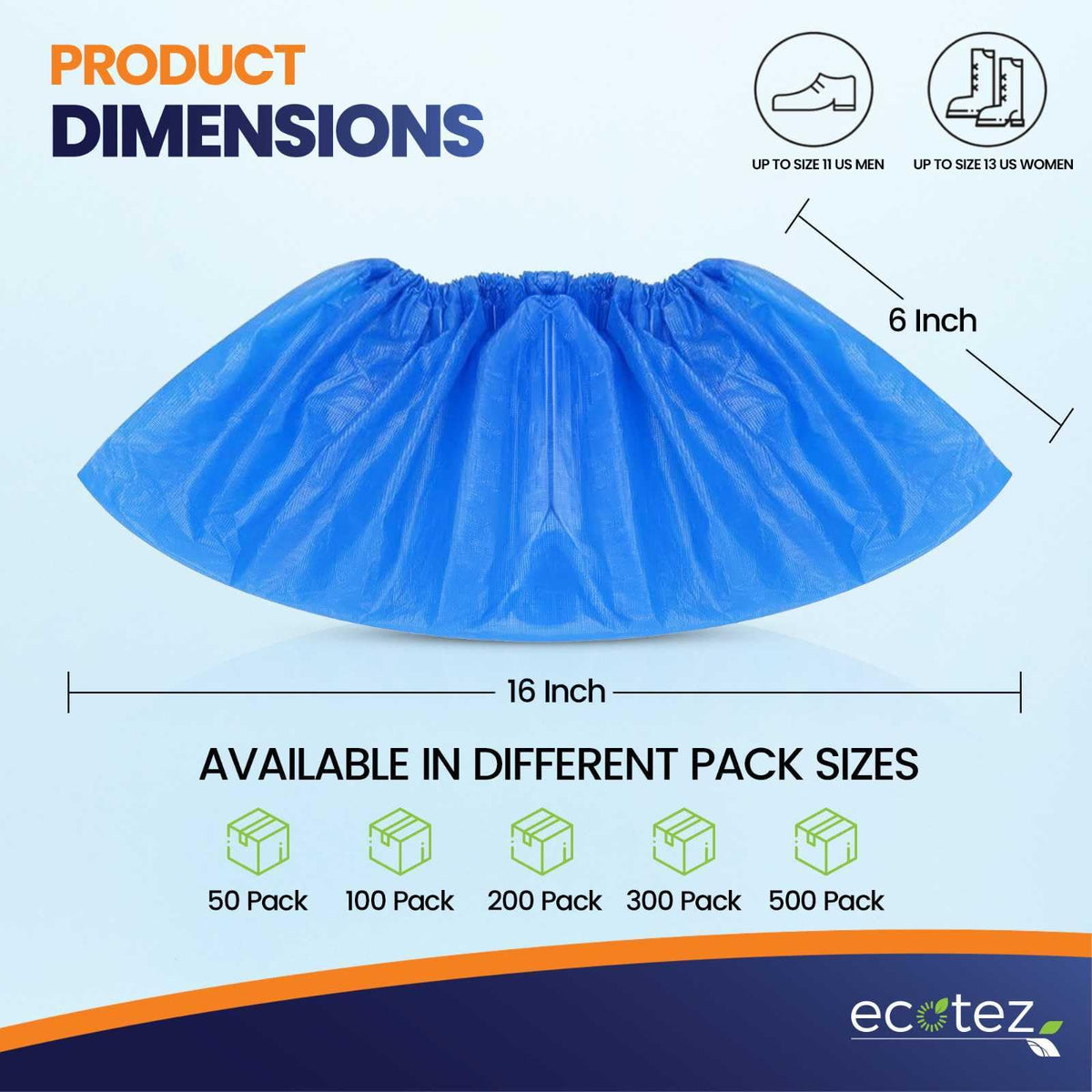 CPE Shoe Covers Disposable Non-Slip, 100 Pack (50 Pairs), Waterproof