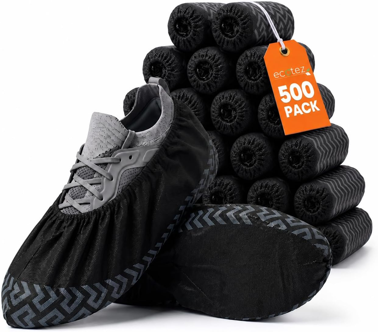 Non-Woven Shoe Covers Disposable Non-Slip 500 pack, XL Shoe Protectors | Shoe Booties One Size Fits Most, Booties for Shoes Covers, Slip-Resistant disposable shoe covers for Indoors & Outdoor