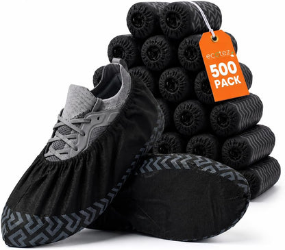 Non-Woven Shoe Covers Disposable Non-Slip 500 pack, XL Shoe Protectors | Shoe Booties One Size Fits Most, Booties for Shoes Covers, Slip-Resistant disposable shoe covers for Indoors & Outdoor