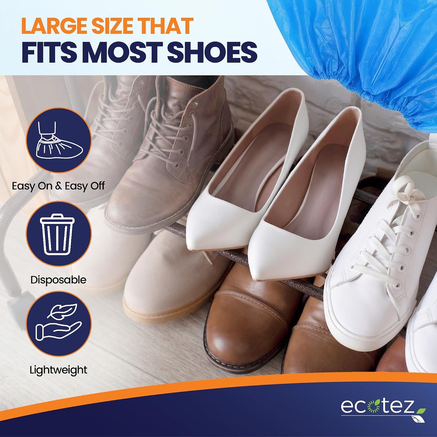 Non-Woven Shoe Covers Disposable Non-Slip 500 pack, XL Shoe Protectors | Shoe Booties One Size Fits Most, Booties for Shoes Covers, Slip-Resistant disposable shoe covers for Indoors & Outdoor