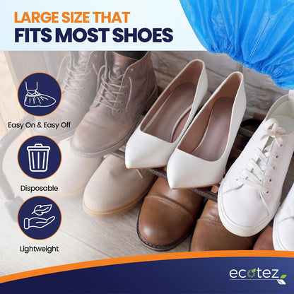 Non-Woven Shoe Covers Disposable Non-Slip 500 pack, XL Shoe Protectors | Shoe Booties One Size Fits Most, Booties for Shoes Covers, Slip-Resistant disposable shoe covers for Indoors & Outdoor